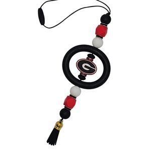 UGA Car Charms for Rear Mirror Black Ring G Bulldogs Football